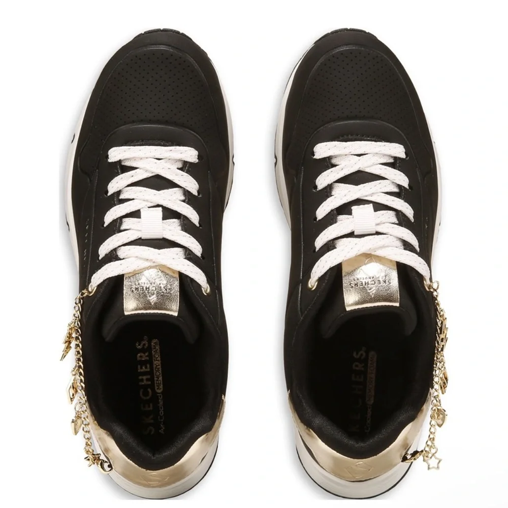 Skechers Street Uno Black and White Kids' Street Uno Sneakers - Picture 10 of 10